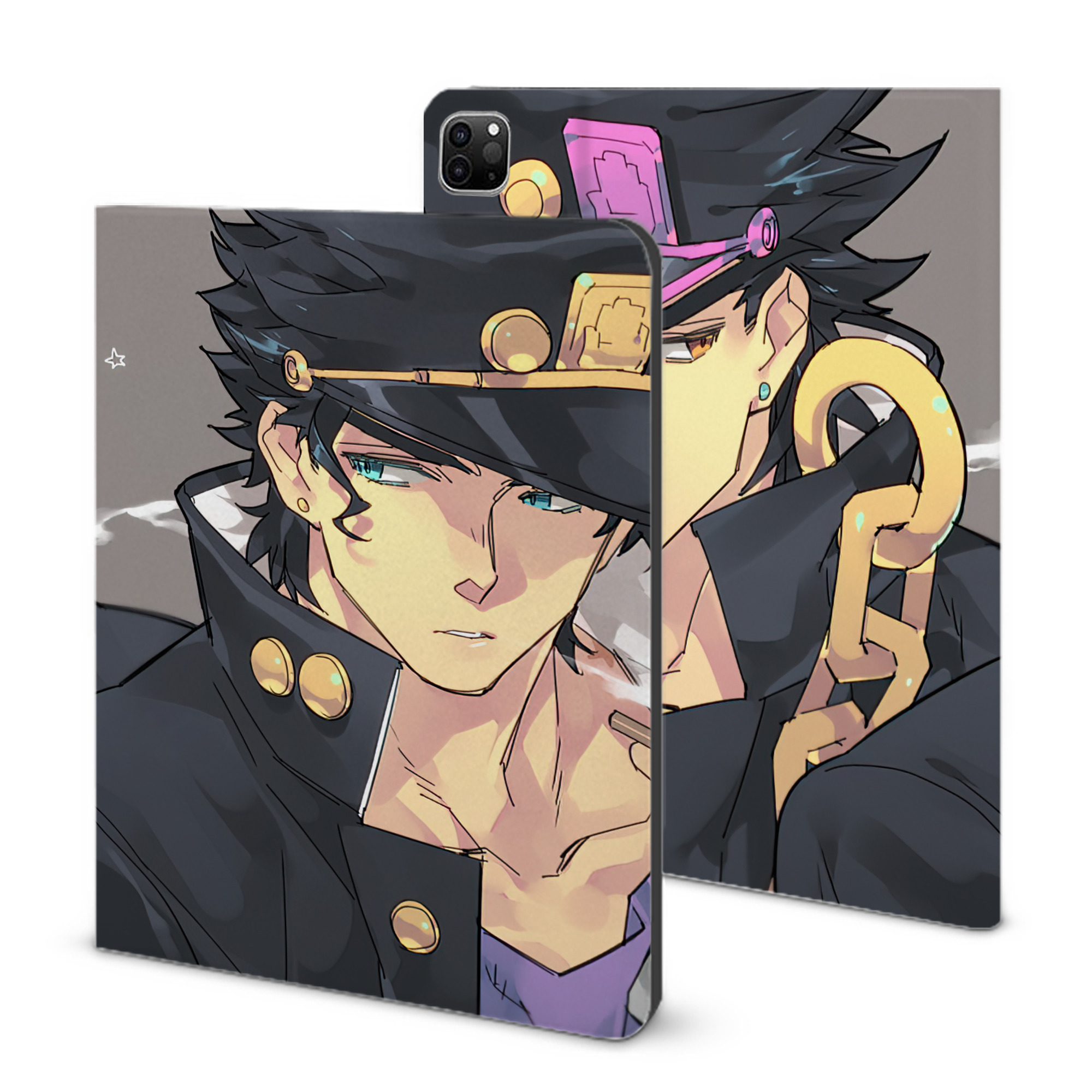 （画像用） ジョジョの奇妙な冒険 JoJo's Bizarre Adventure IPad ケース ブック型 PUレザー TPU 耐衝撃 軽量 薄型 ペン収納なし 全面保護 IPad 各モデル対応